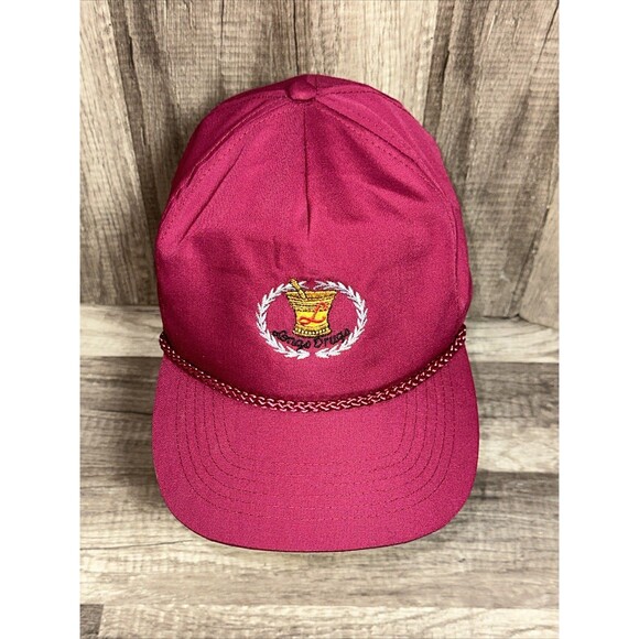 Vtg Longs Drugs Store Pharmacy Adjustable Trucker Hat Burgundy Zip Back Rope HTF - Picture 2 of 15